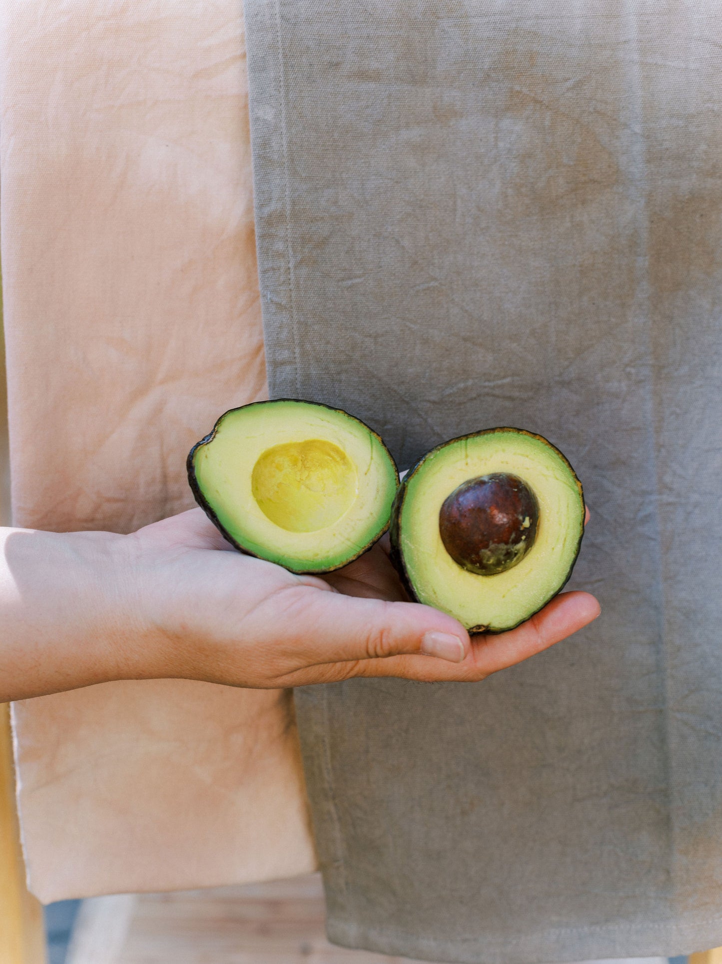 Naturally Dyed Tea Towel : Avocado Blush