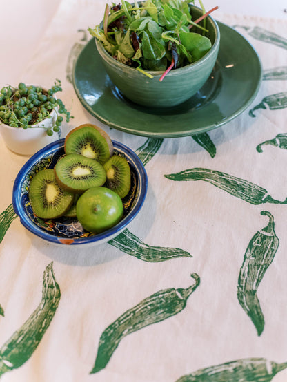 Block Printed Tea Towel: Jalapeno Peppers