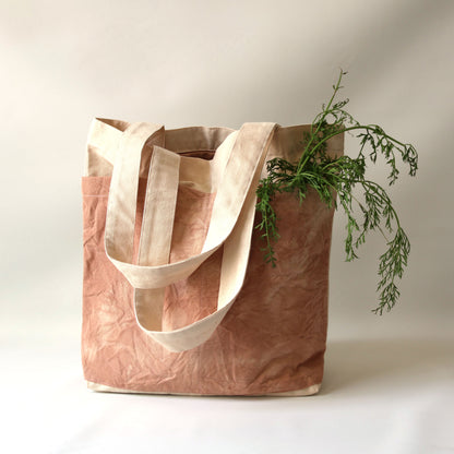 Naturally Dyed Market Tote : Avocado Blush