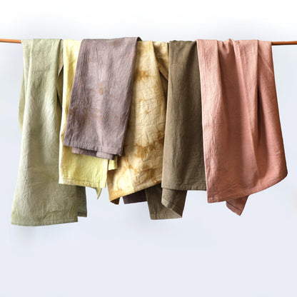 Naturally Dyed Tea Towel: Olive