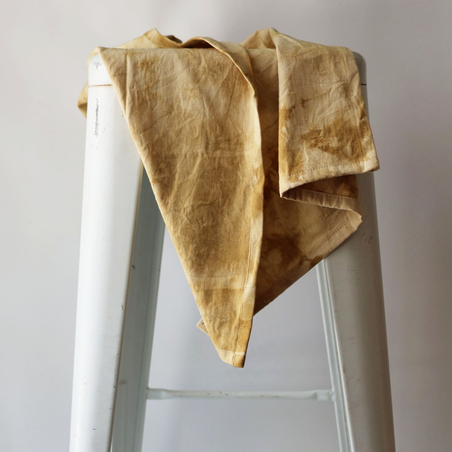 Naturally Dyed Tea Towel: Mint Marigold