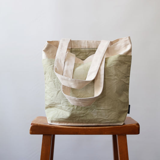 Naturally Dyed Market Tote: Moss