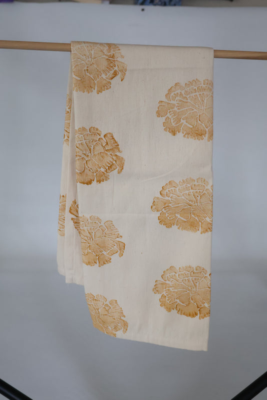 Block Printed Tea Towel: Marigold