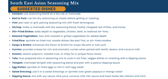 Seasoning Mix: South East Asian