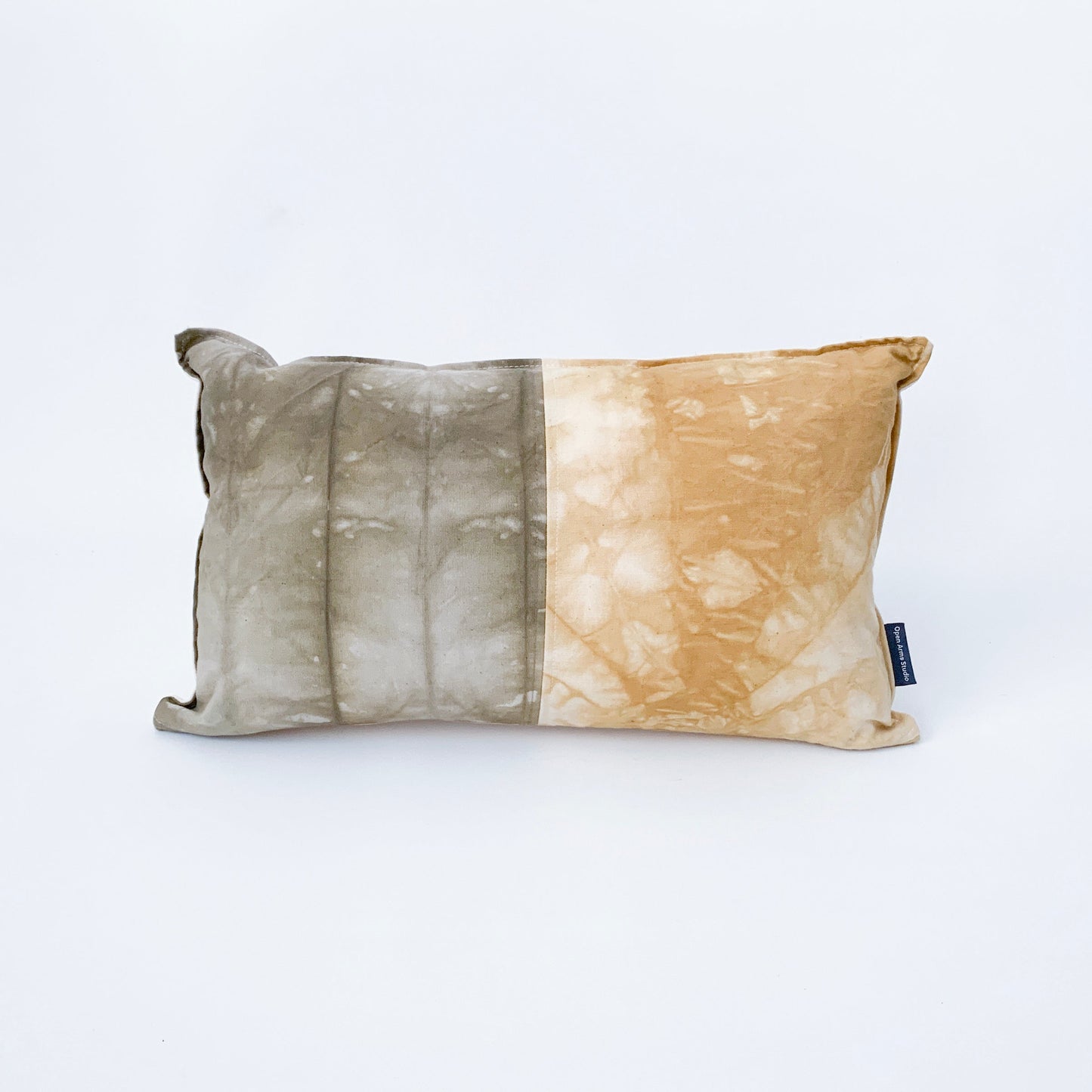 Naturally Dyed Lumbar Pillow: Mint Marigold/Olive