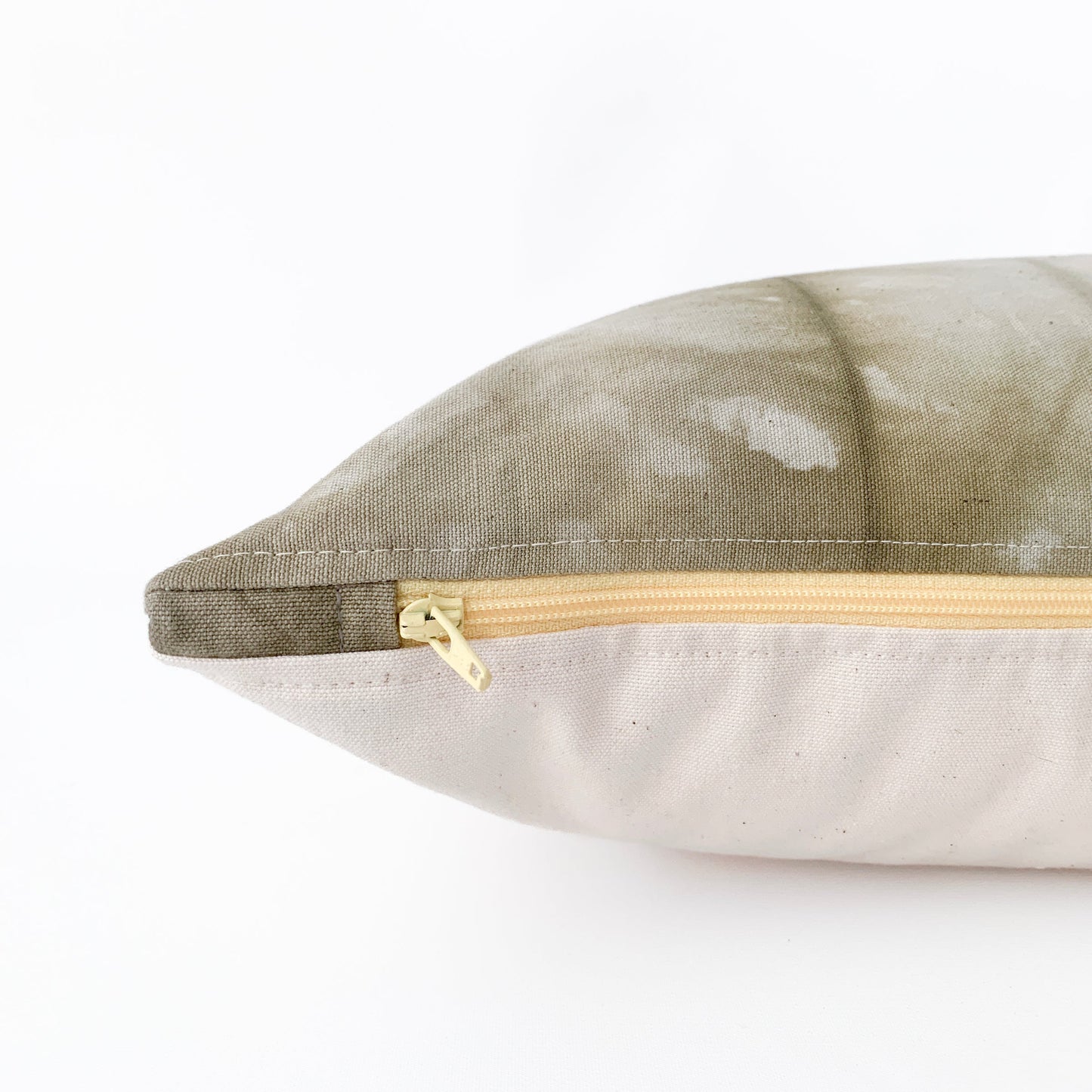 Naturally Dyed Lumbar Pillow: Mint Marigold/Olive